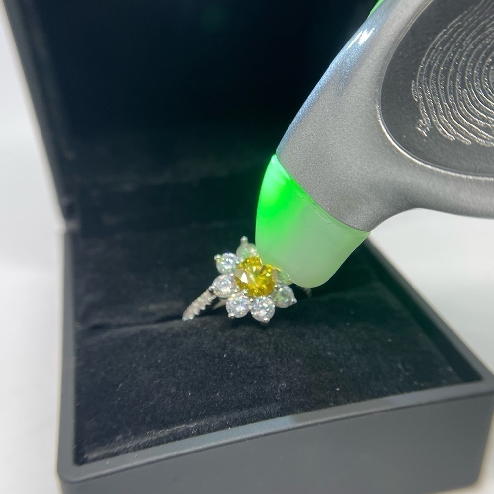 Moissanite Canary Yellow Ring 1 Ct Unique Flower Design 925 18k Brilliant Round - Picture 3 of 11